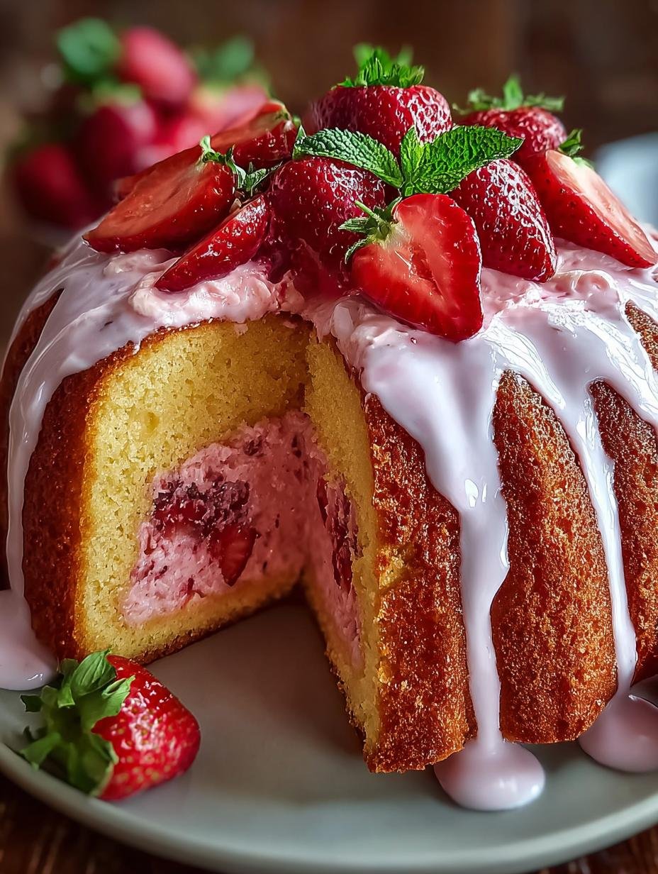Delicious Strawberry Milkshake Pound Cake Recipe - Strawberry Milkshake Pound Cake - main visual representation