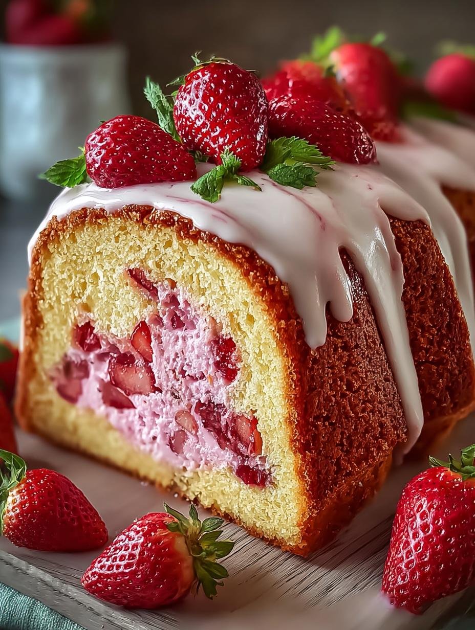 Delicious Strawberry Milkshake Pound Cake Recipe - Strawberry Milkshake Pound Cake - additional detail