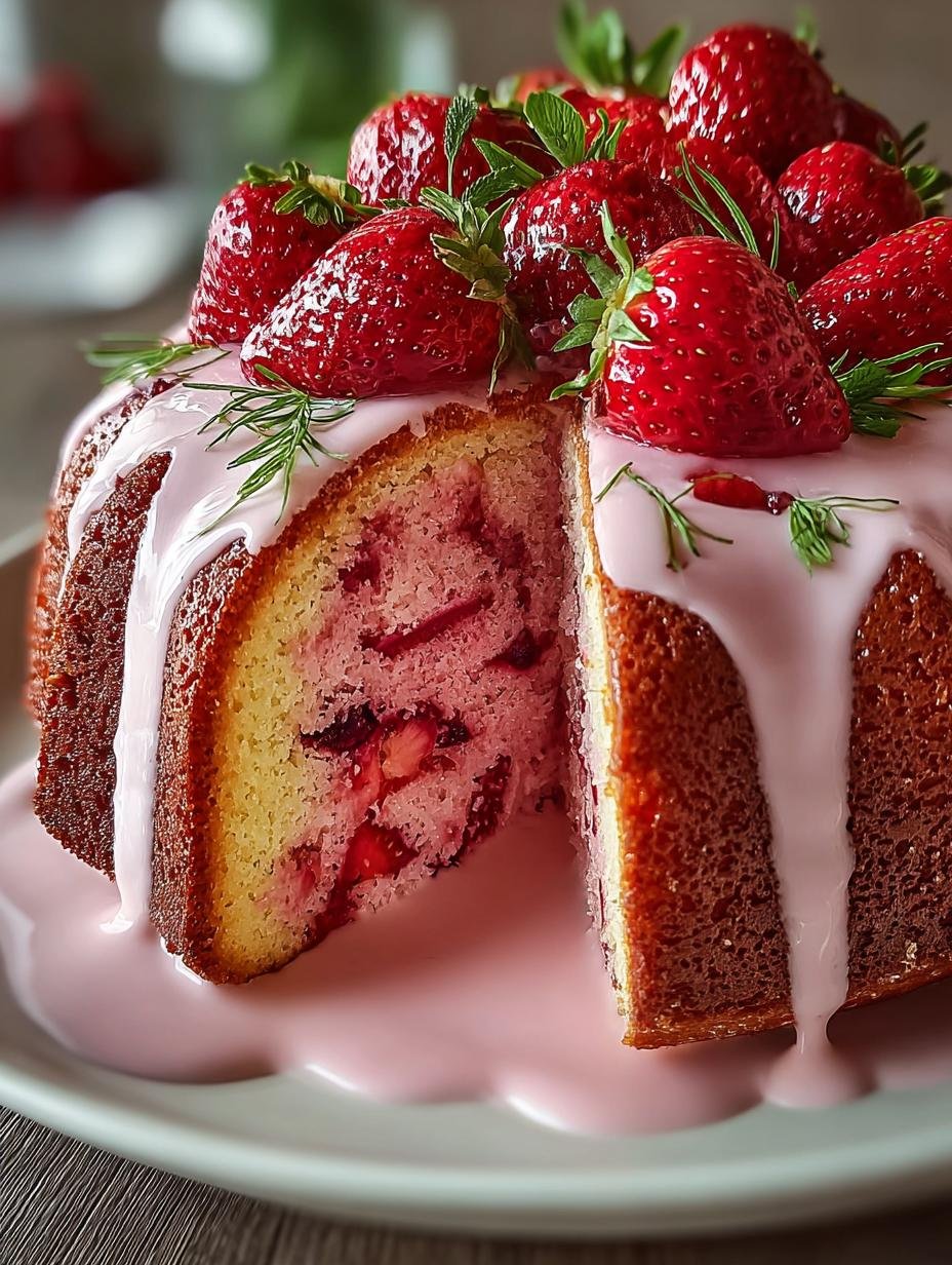 Delicious Strawberry Milkshake Pound Cake Recipe