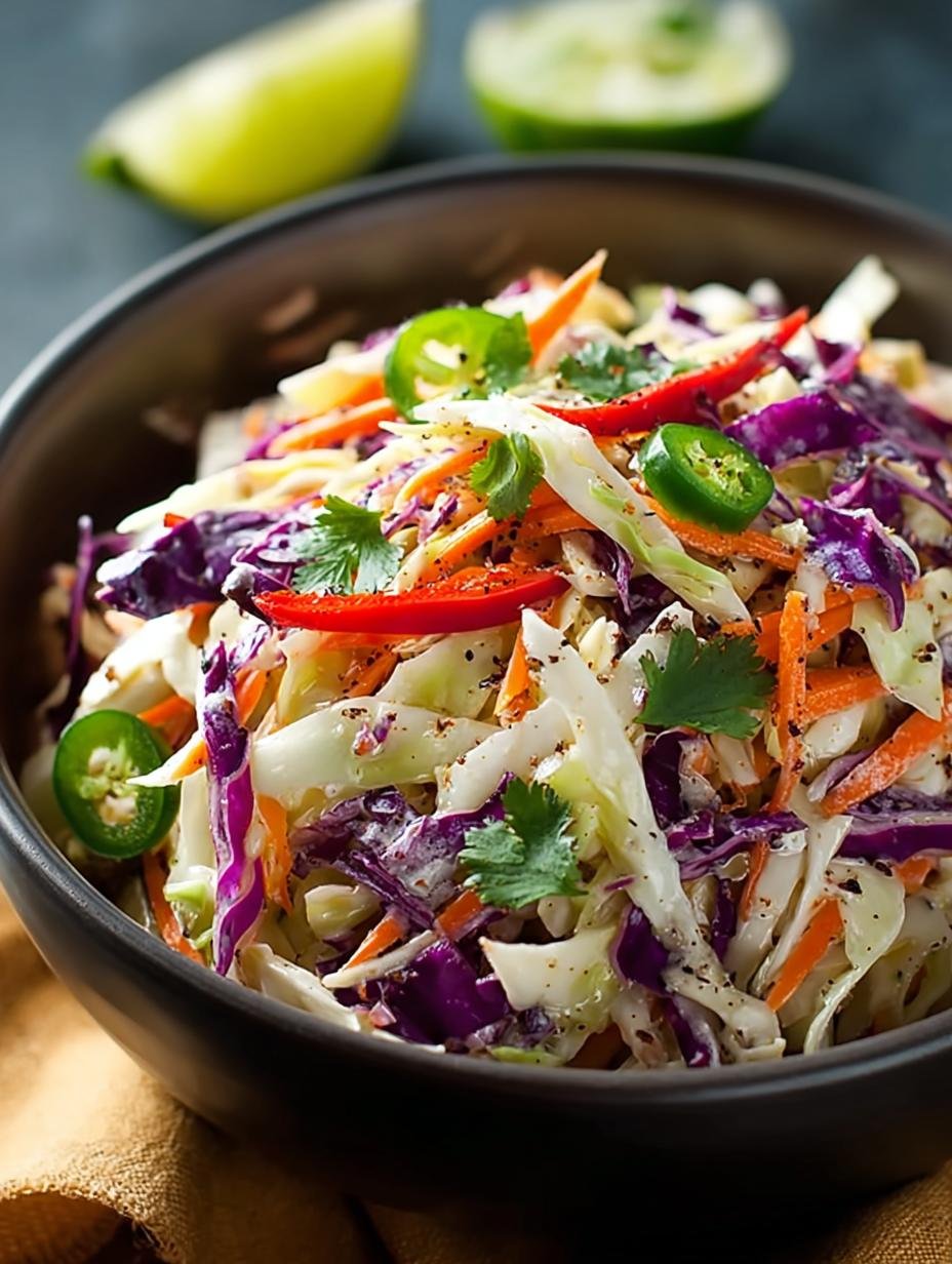 Zesty Mexican Coleslaw with Cilantro and Lime Dressing Delight